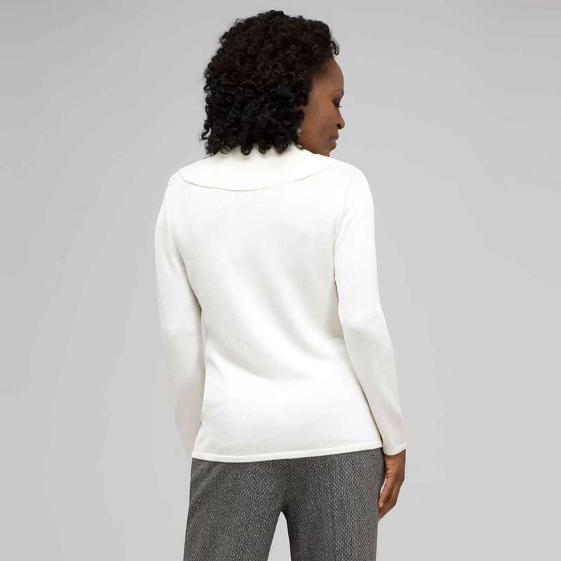 Draped Cowl Neck, Ivory, large image number 1