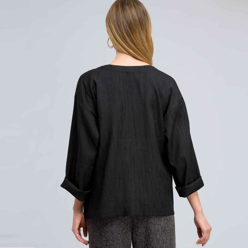 3/4 Sleeve Jacket, Black, large image number 1